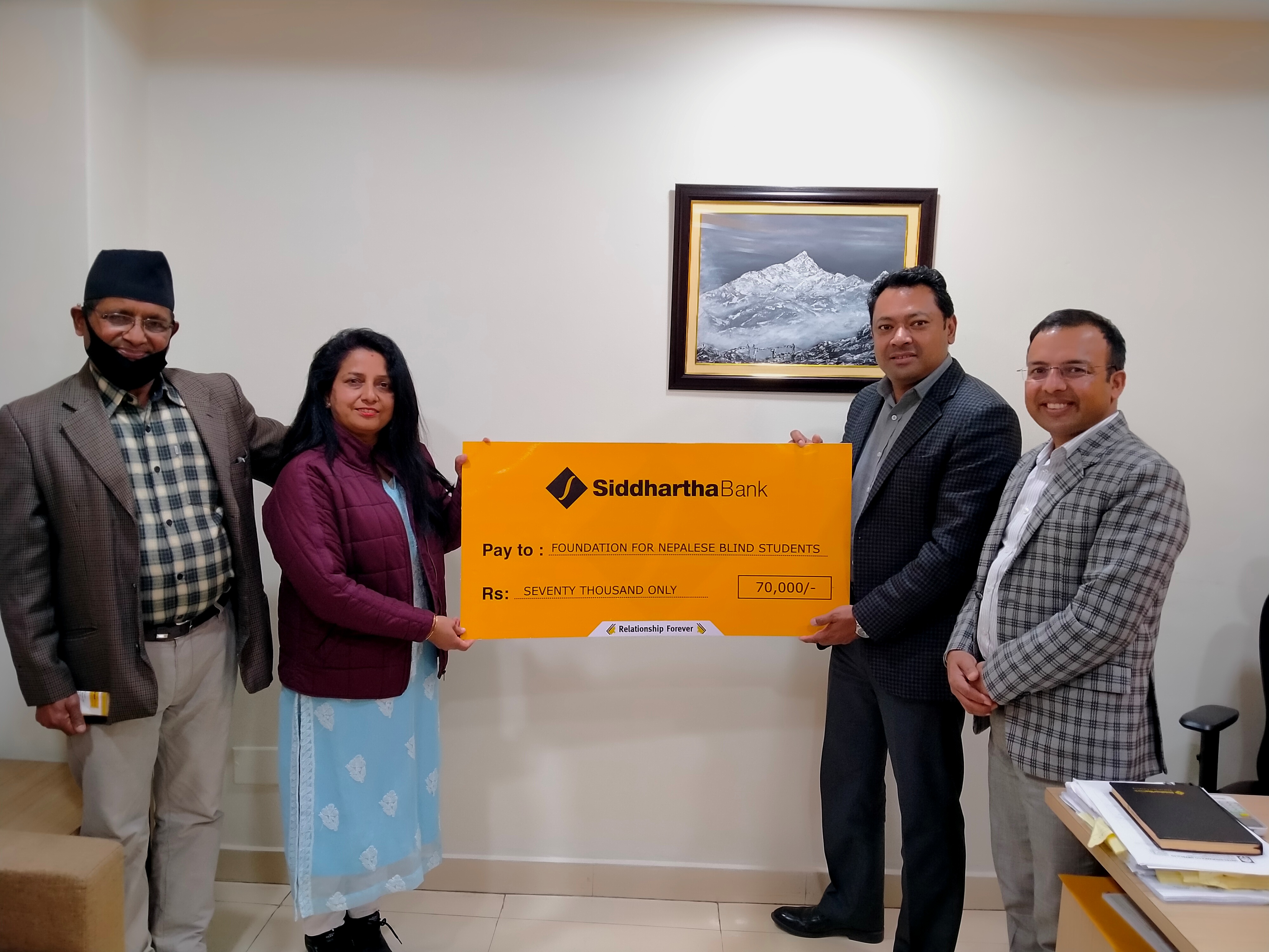 Financial Support to Foundation for Nepalese Blind Students
